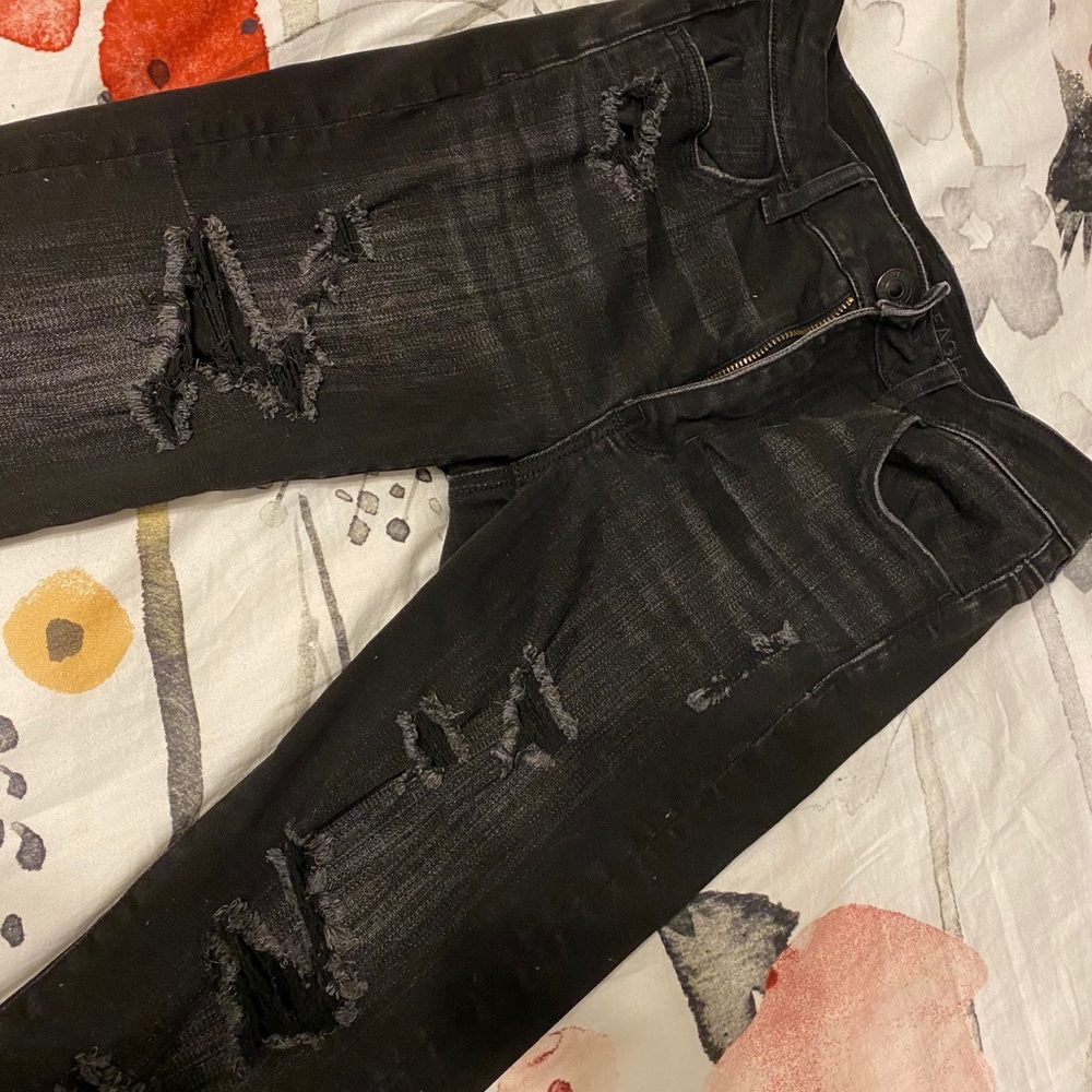 American Eagle Black Jeans AE distressed